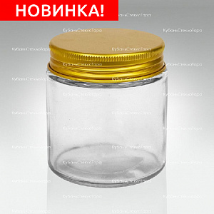 0,100 ТВИСТ прозрачная банка стеклянная с золотой алюминиевой крышкой оптом и по оптовым ценам в Ижевске