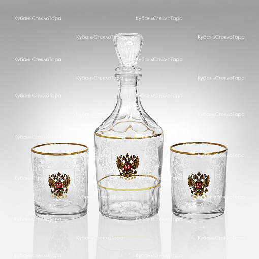 Набор подарочный Россия 3пр (графин Цезарь + 2 стакана 250мл) оптом и по оптовым ценам в Ижевске