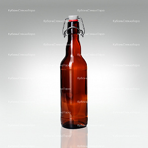 Бутылка «Бугельная» 0,500 л. (Коричневая) стеклянная с пробкой оптом и по оптовым ценам в Ижевске