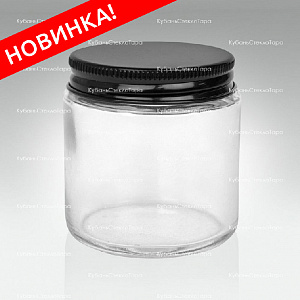 0,100 ТВИСТ прозрачная банка стеклянная с черной алюминиевой крышкой оптом и по оптовым ценам в Ижевске